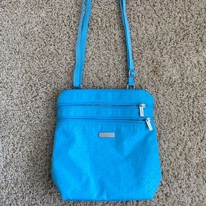 Baggallini Light Blue Crossbody with Tonal Pattern
